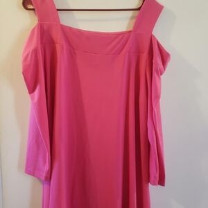 Womens midnight velvet pink cold shoulder dressy shirt xlarge